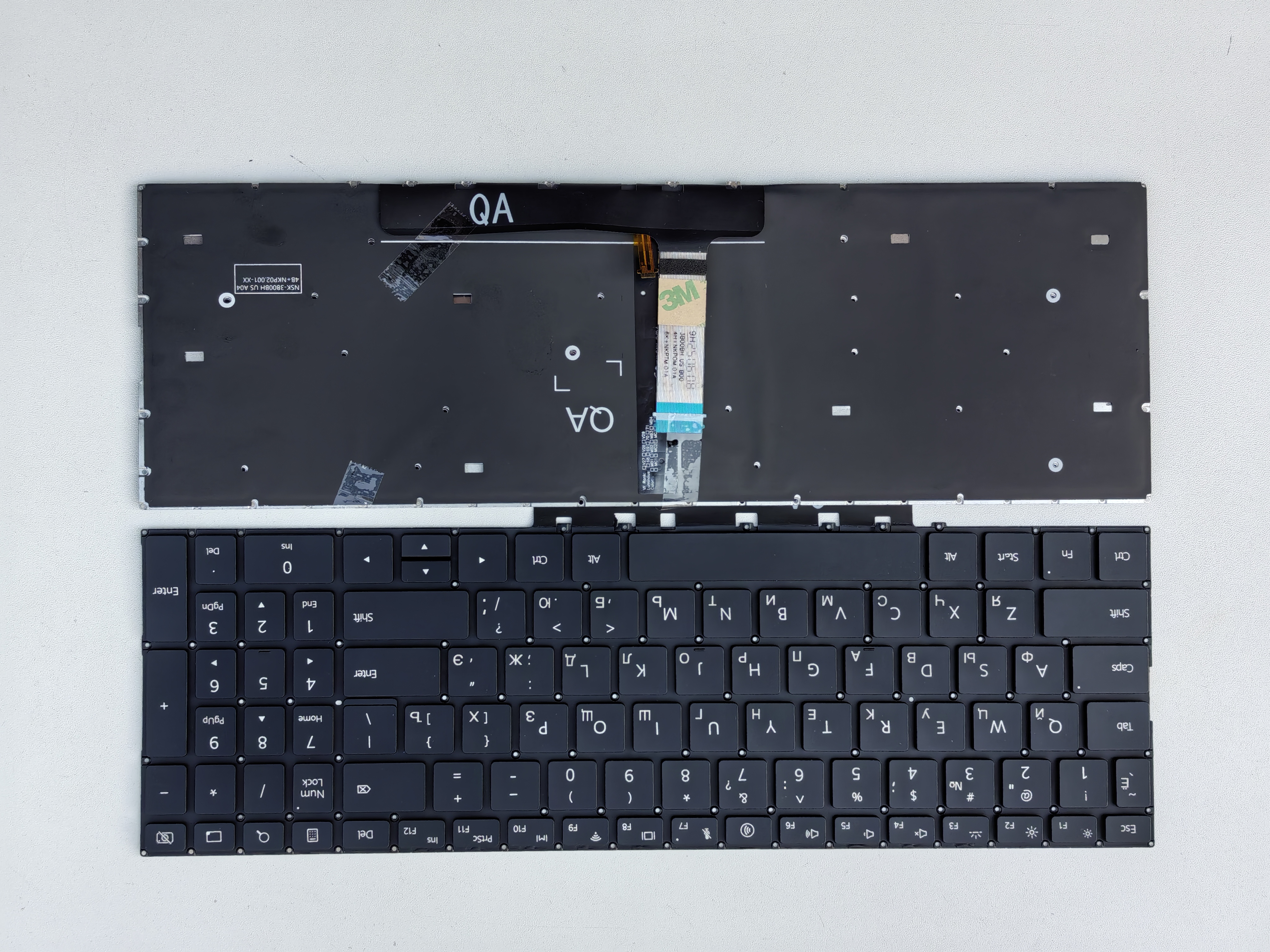 Picture of New Replacement Laptop Keyboard For HUAWEI D16/MateBook D16 with steps/vertical cable RLEF-16 RLEFG-16 BLACK Backlit (OEM) RU Layout